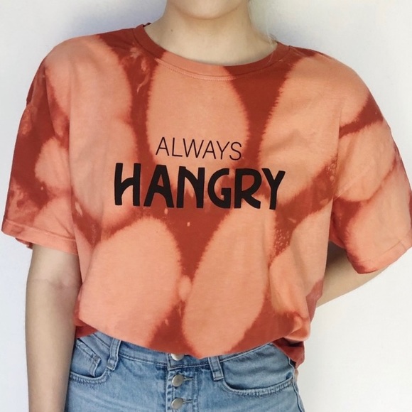 urban nation Tops - Urban Nation Alway Hangry bleached crop